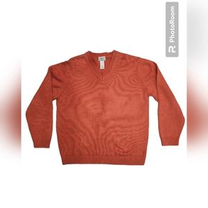 LL BEAN Size Large cotton, v neck sweater.